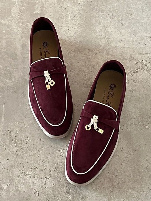 Loro Piana Women’s Summer Charms Walk Loafer – Dark Jujube Red