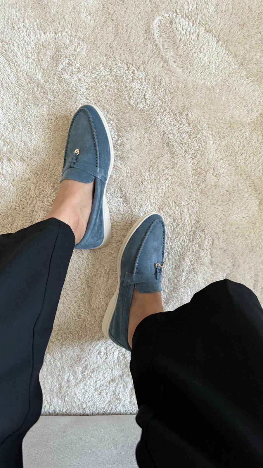 Loro Piana Women’s Summer Charms Walk Loafer – Light Blue