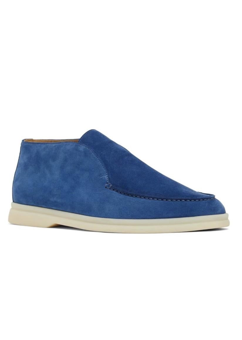 Loro Piana Men’s Open Walk Suede Ankle Boot – Royal Blue