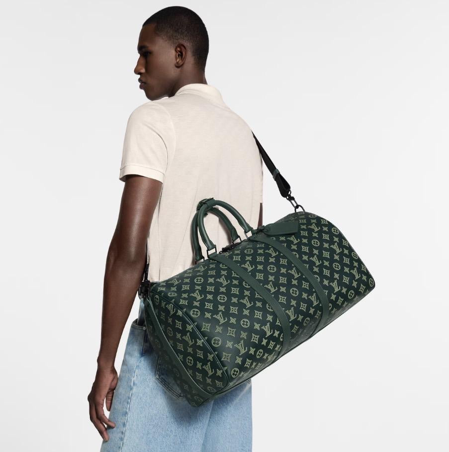 Louis Vuitton Keepall Bandoulière Travel Bag – Dark Green