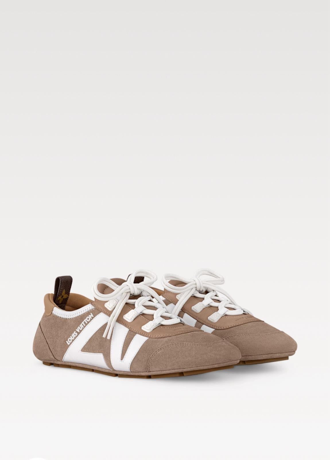 Louis Vuitton LV Sneakerina – Taupe & White (Women)