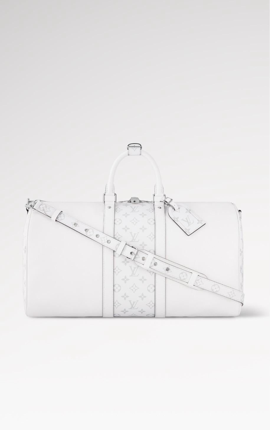 Louis Vuitton Keepall Bandoulière Travel Bag – White
