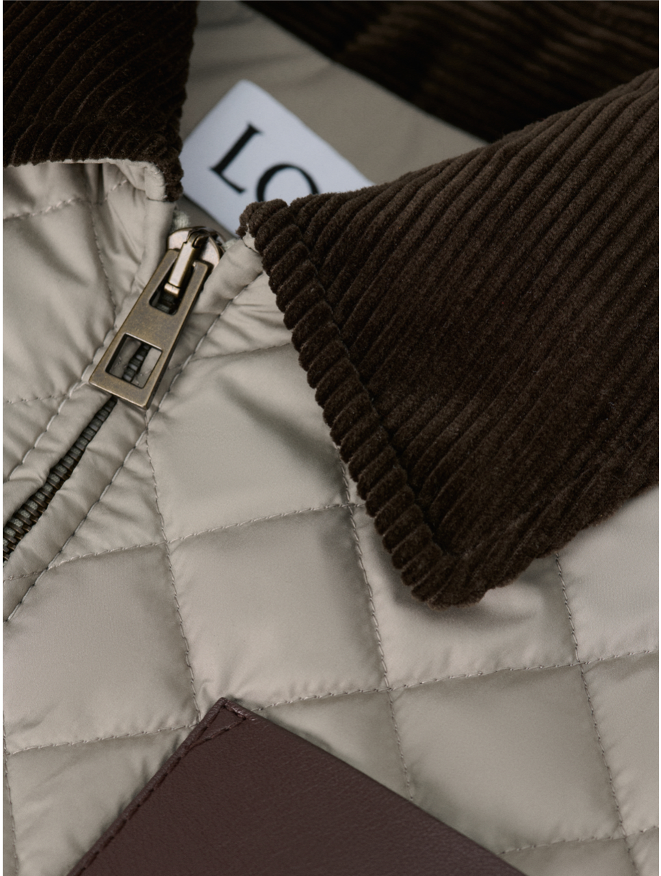 LOEWE Women’s Corduroy Leather-Trimmed Jacket – Grey