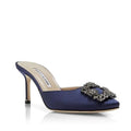 MANOLO BLAHNIK Women’s Hangisimu Heels – 6.5cm Blue Pumps