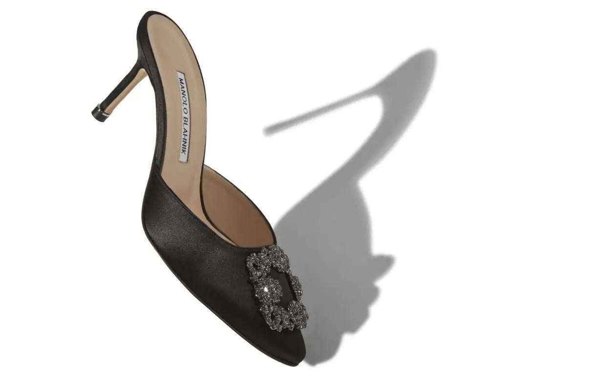MANOLO BLAHNIK Women’s Hangisimu Heels – 6.5cm Black Pumps