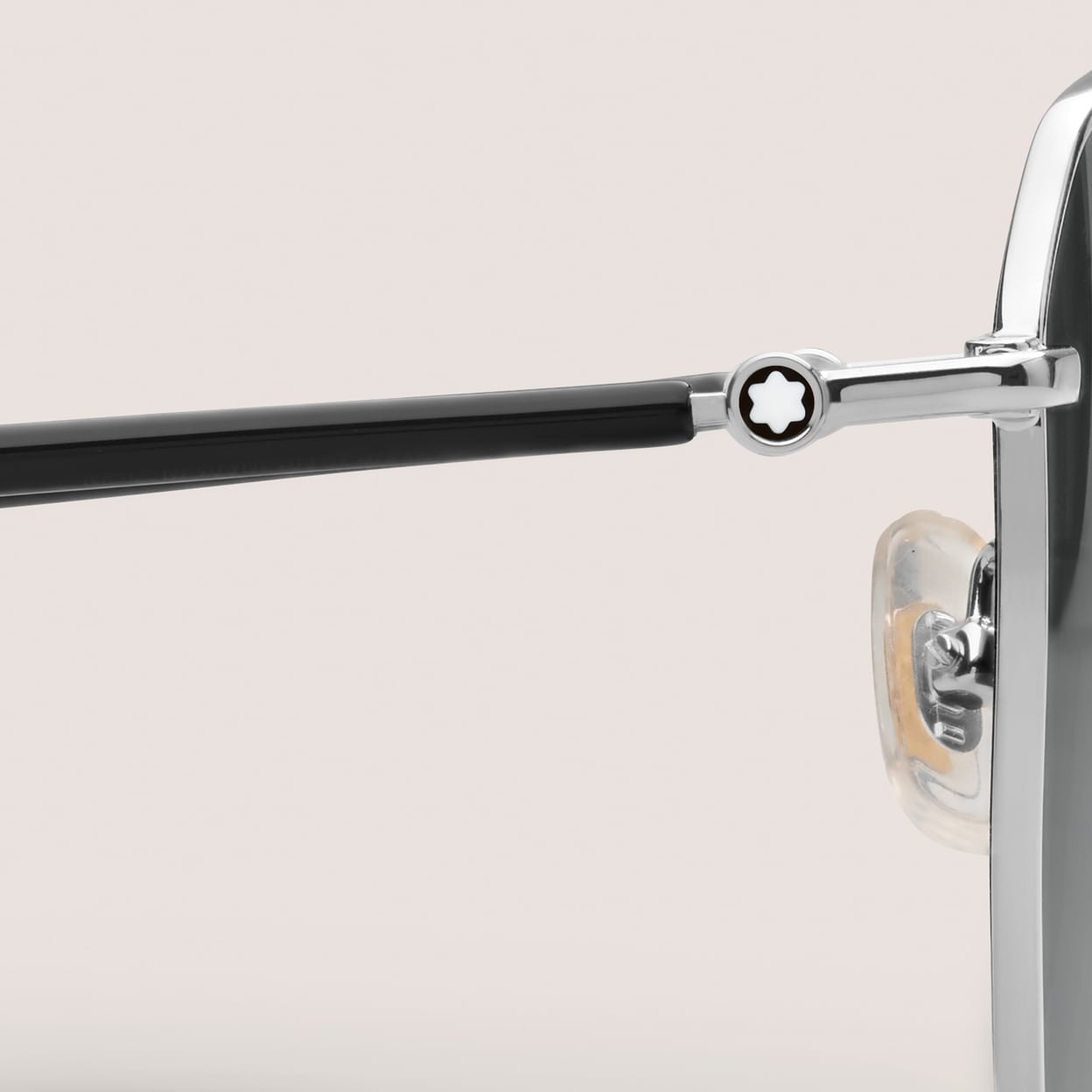 Montblanc Squared Sunglasses with Silver Metal Frame – Black