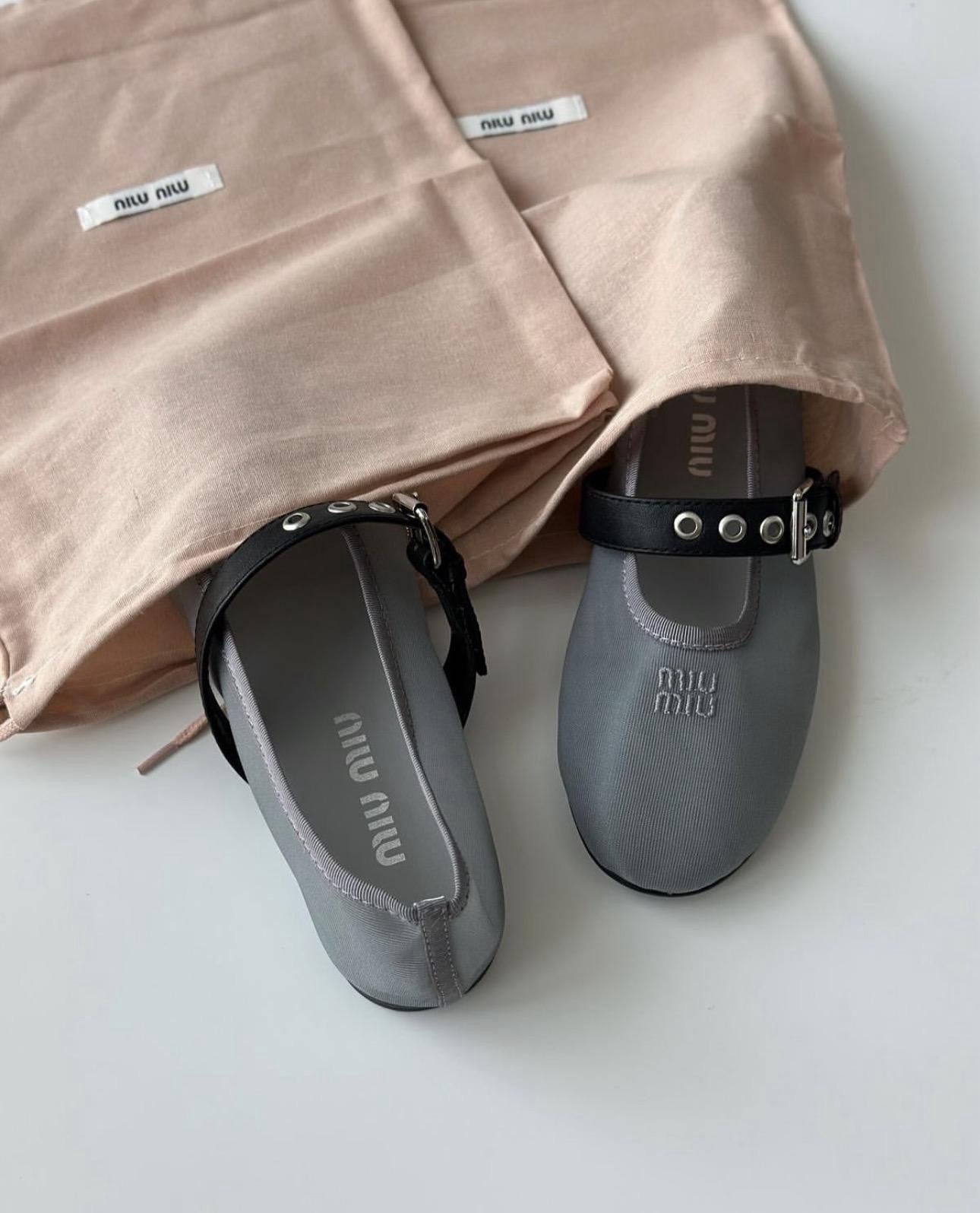 MIU MIU Women’s Ballerina Flats – Green Luxury Shoes