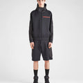 Prada Men’s Recycled Technical Jersey Hoodie – Black