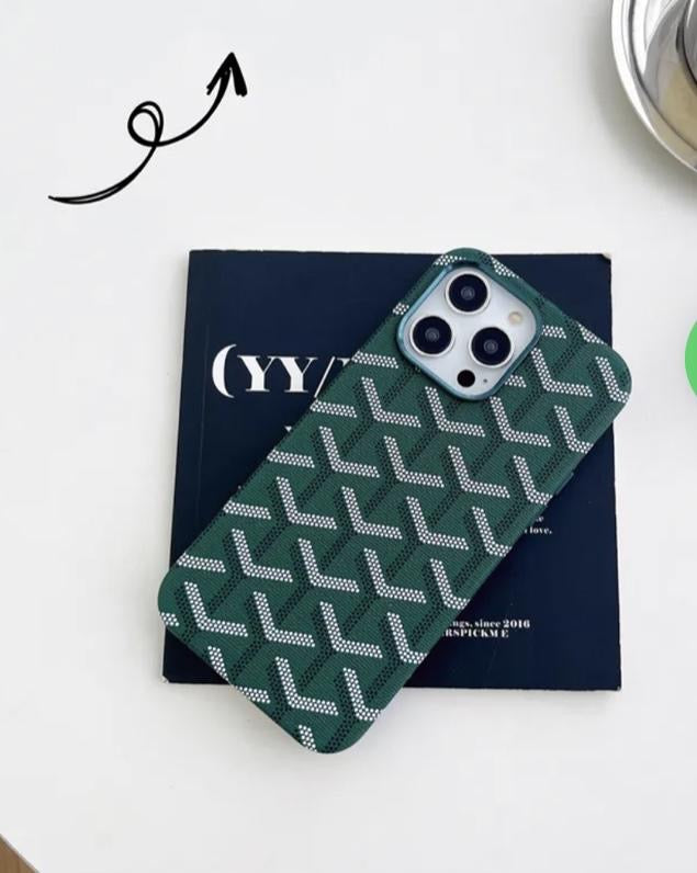 Goyard Chevron Pattern Green Phone Case – Unisex