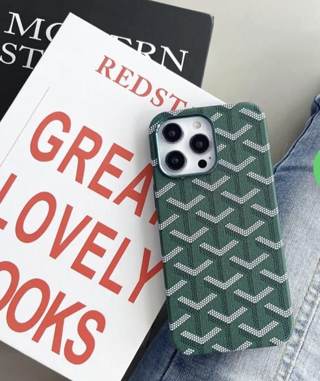 Goyard Chevron Pattern Green Phone Case – Unisex