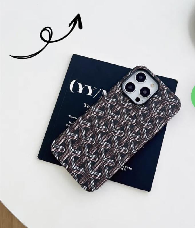 Goyard Chevron Pattern Black Phone Case – Unisex