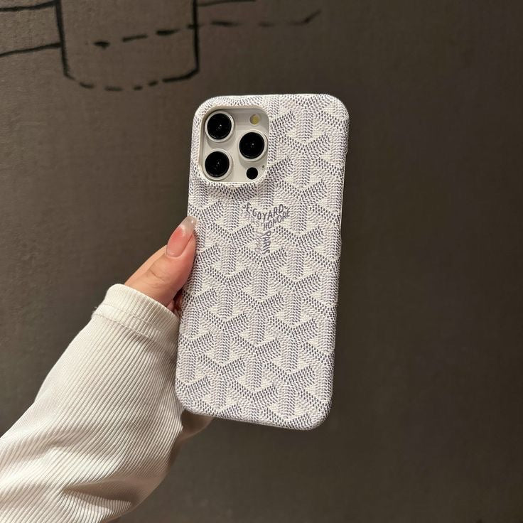 Goyard Chevron Pattern White Phone Case – Unisex