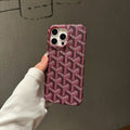 Goyard Chevron Pattern Phone Case – Burgundy