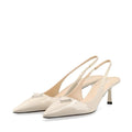 PRADA Women’s Slingback Pumps – 5.5cm Ivory Luxury Heels