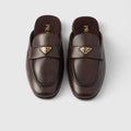 PRADA Women’s Leather Mules – Brown Luxury Shoes