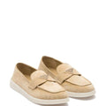 PRADA Women’s Suede Loafers – Camel Luxury Shoes