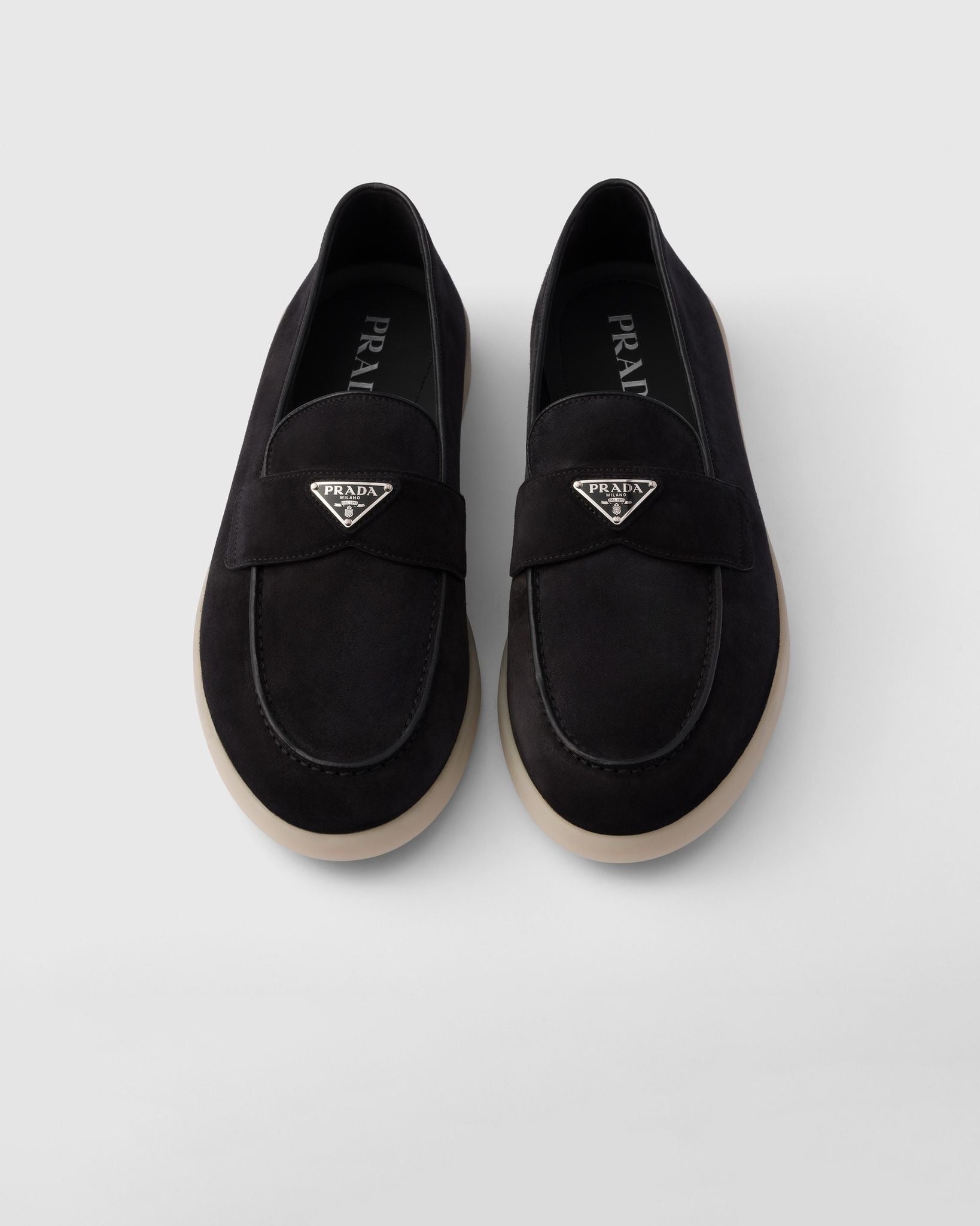 PRADA Women’s Velvet Loafers – Black Luxury Shoes