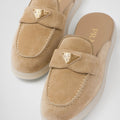 PRADA Women’s Suede Mules – Camel Luxury Shoes