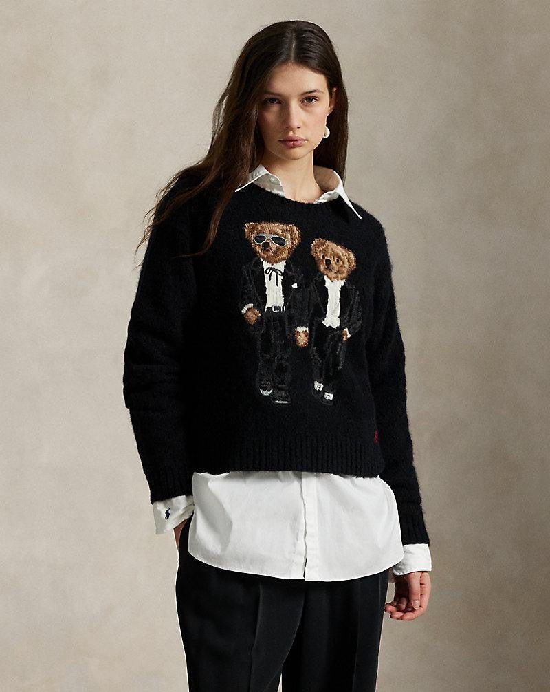 Polo Ralph Lauren Women’s Ricky Bear Crewneck Jumper – Black