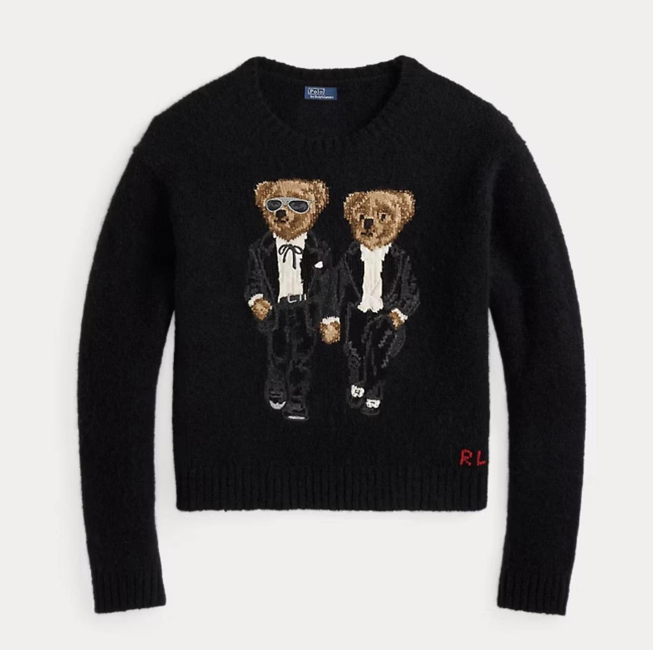 Polo Ralph Lauren Women’s Ricky Bear Crewneck Jumper – Black