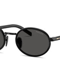 Prada Logo Lettering Oval Sunglasses – Black
