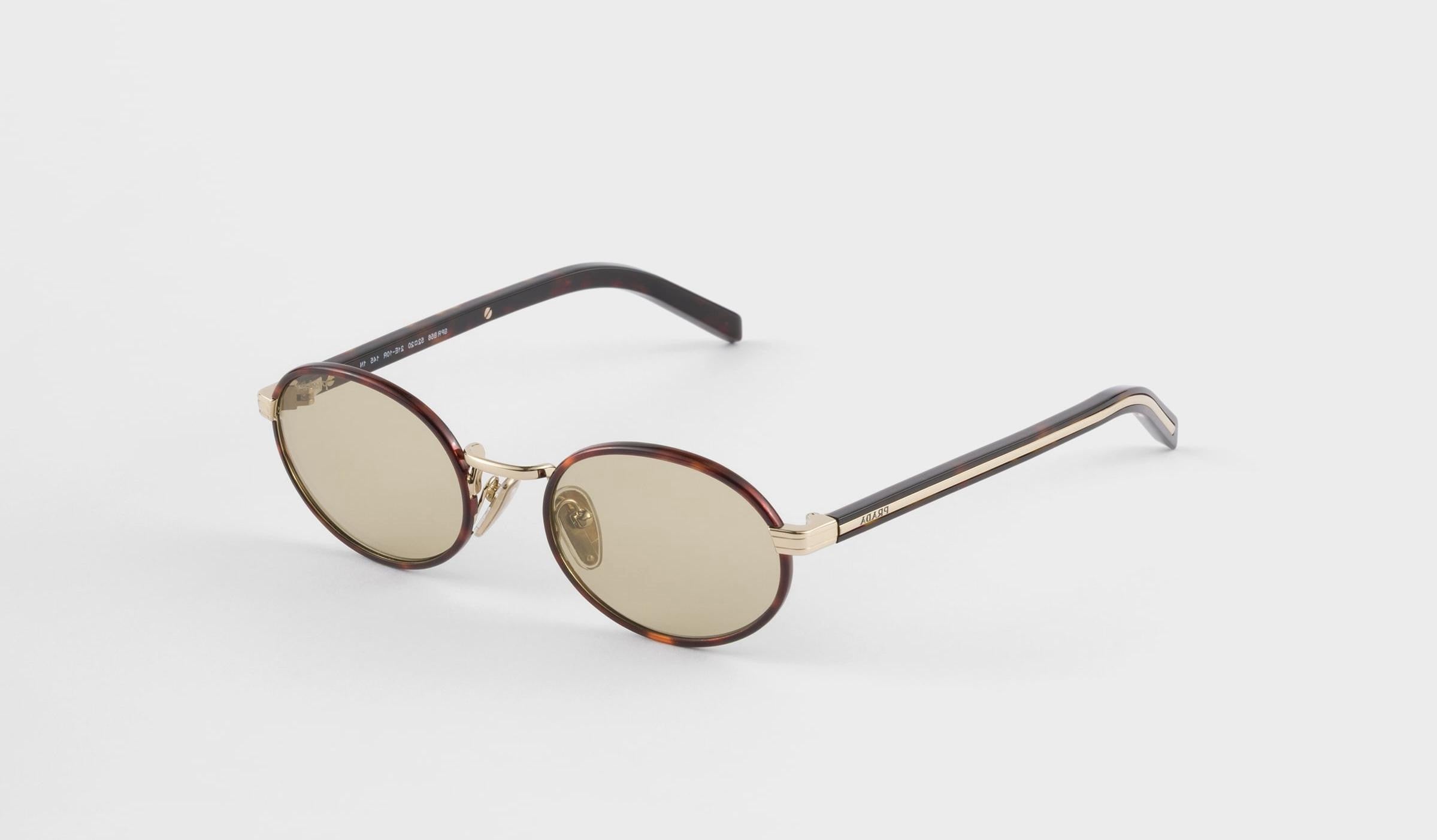 Prada Sunglasses with Iconic Metal Plaque – Camomile Lenses