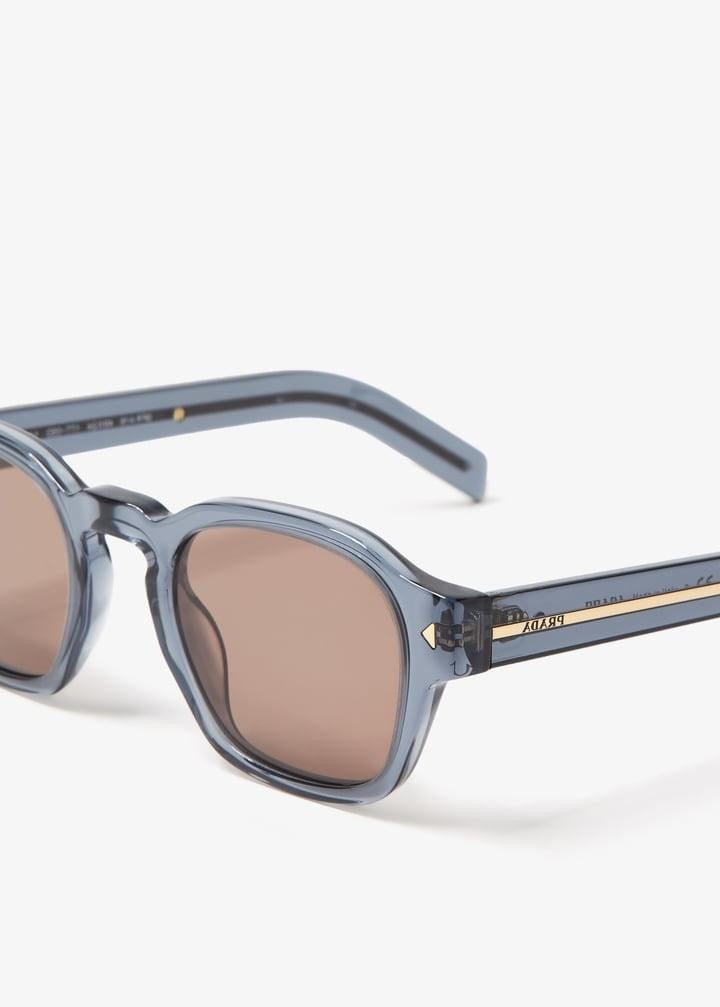 Prada Sunglasses with Iconic Metal Plaque – Grey Acetate
