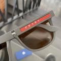 Prada Linea Rossa Squared Frame Sunglasses – Grey Rubber