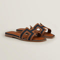 HERMES ORAN SANDAL- Brown&Denim