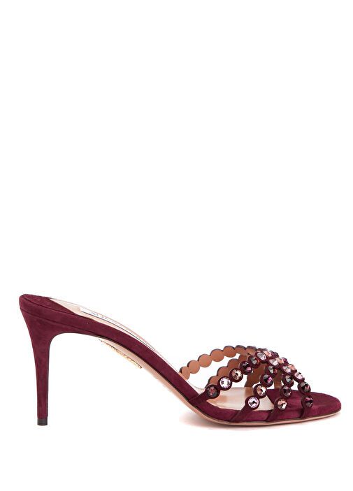 AQUAZZURA Tequila 75 mule Sandal- Wine Red