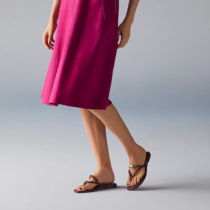 HERMES MISS SANDAL- Burgundy