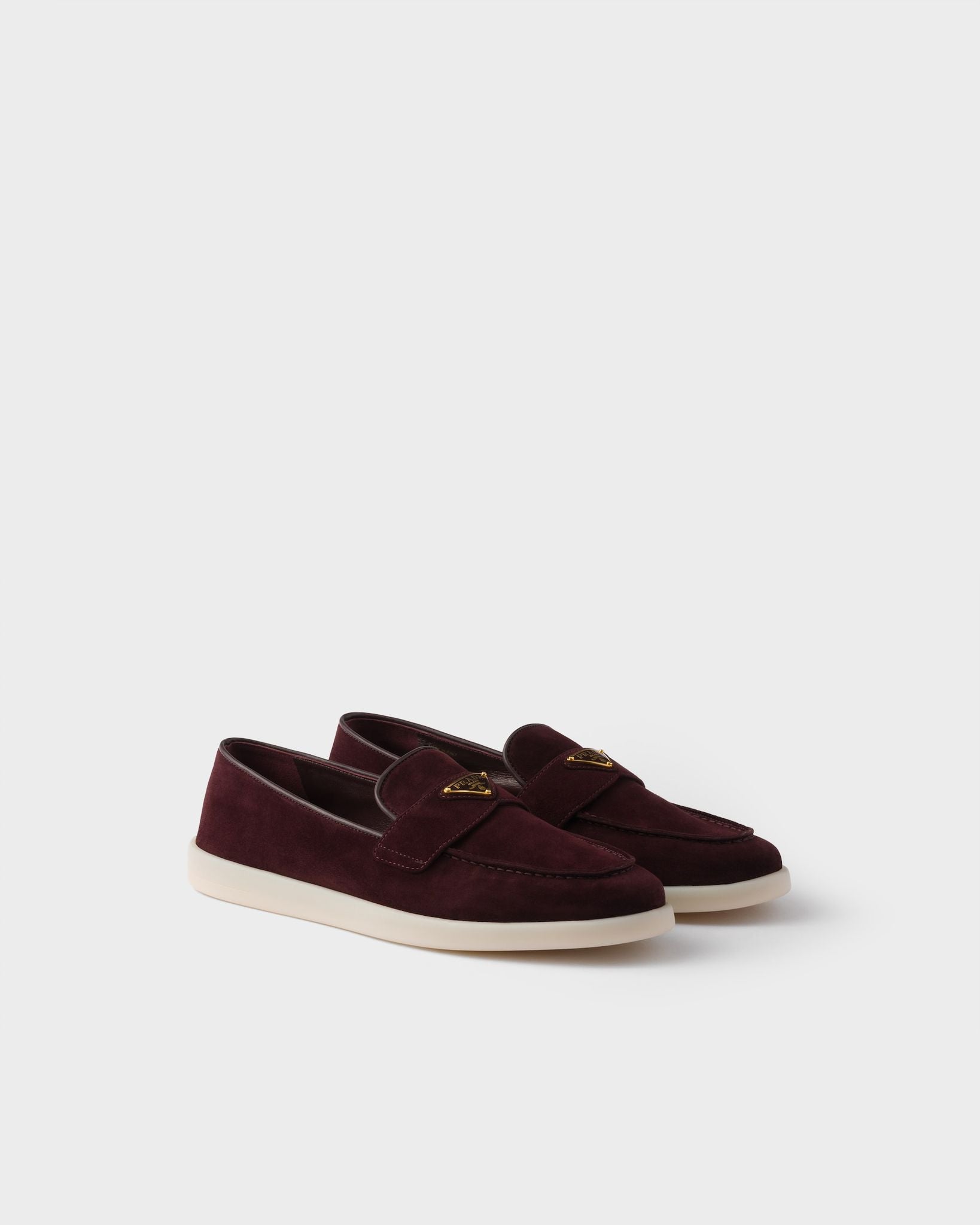 PRADA Women's Suede loafers Burgundy