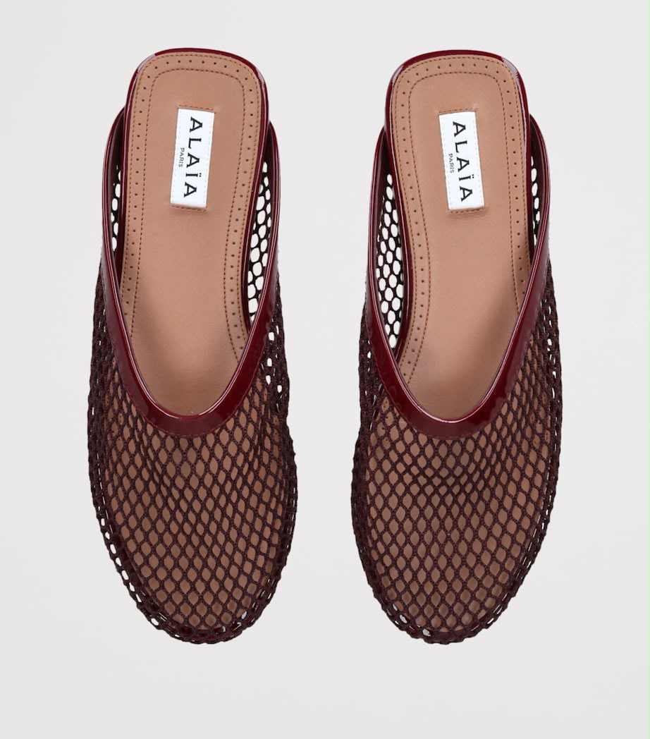 ALAIA Fishnet mule - Burgundy