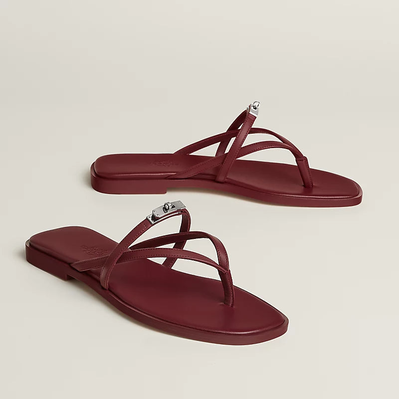 HERMES MISS SANDAL- Burgundy