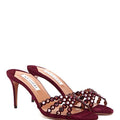 AQUAZZURA Tequila 75 mule Sandal- Wine Red