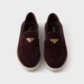 PRADA Women's Suede loafers Burgundy
