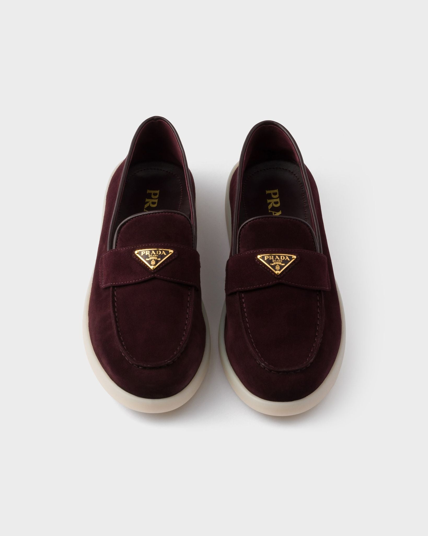 PRADA Women's Suede loafers Burgundy