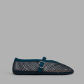 ALAIA Ballet flats Fishnet Suede- Peacock Blue