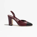 CHANEL Slingback- Burgundy & Black