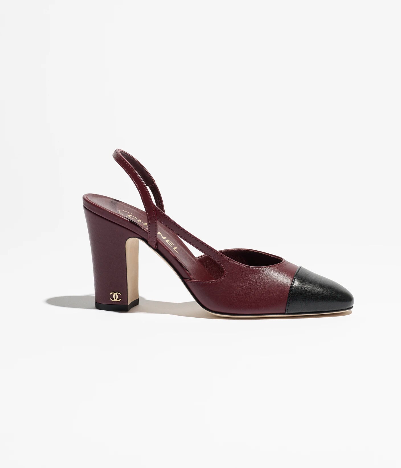 CHANEL Slingback- Burgundy & Black