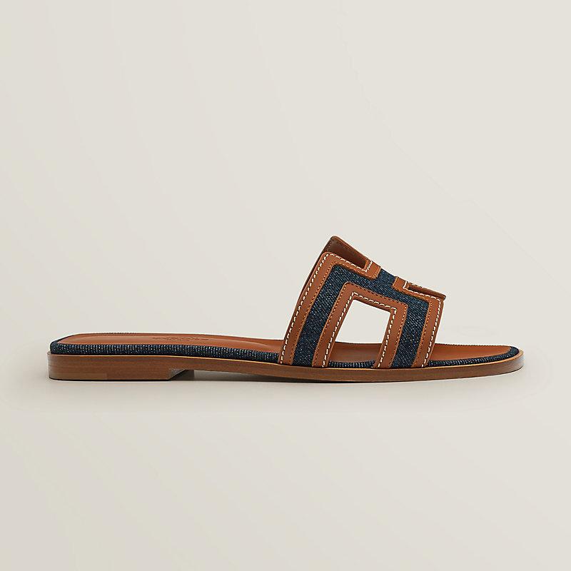 HERMES ORAN SANDAL- Brown&Denim