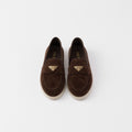 PRADA Women's Suede loafers Dark Brown