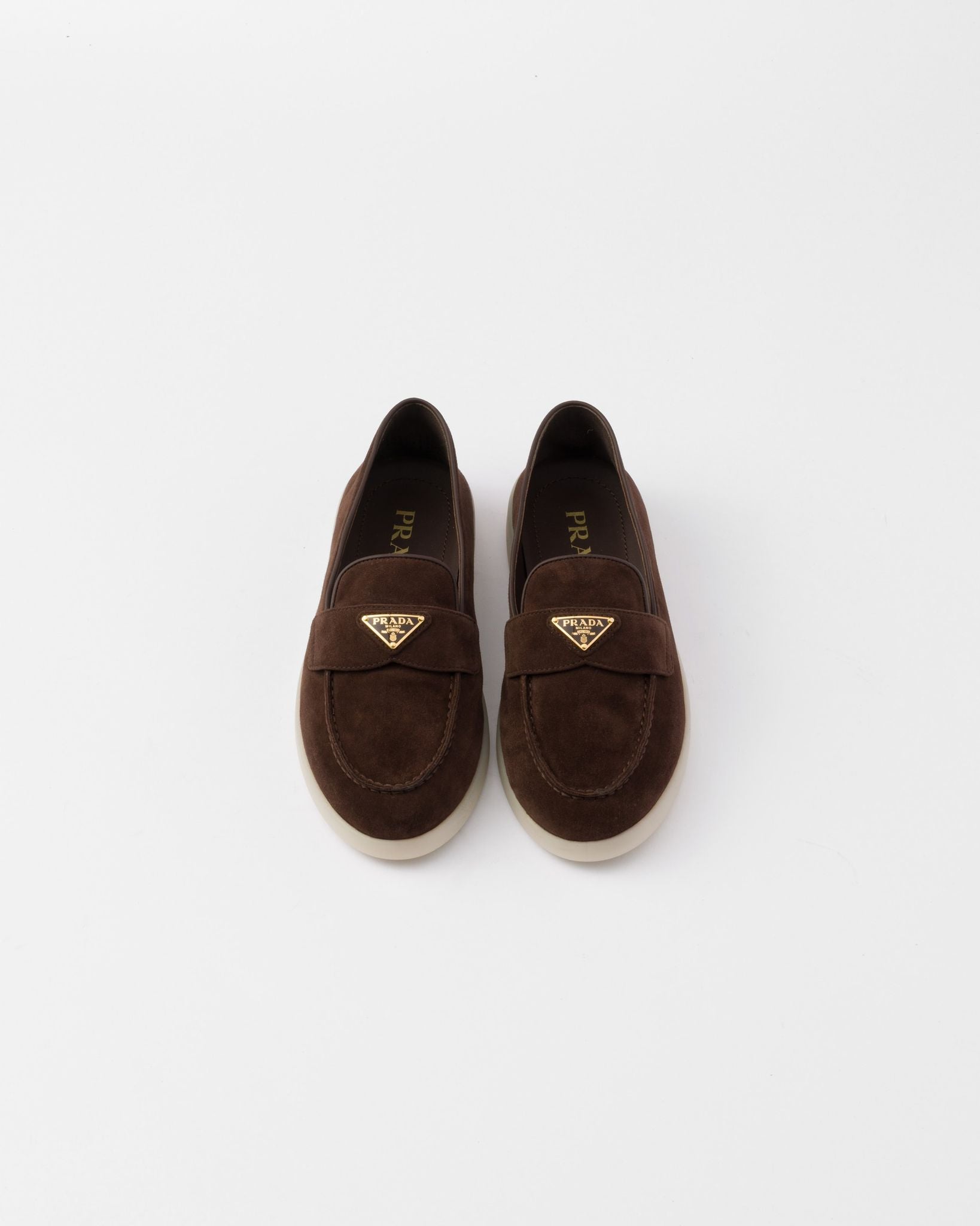PRADA Women's Suede loafers Dark Brown