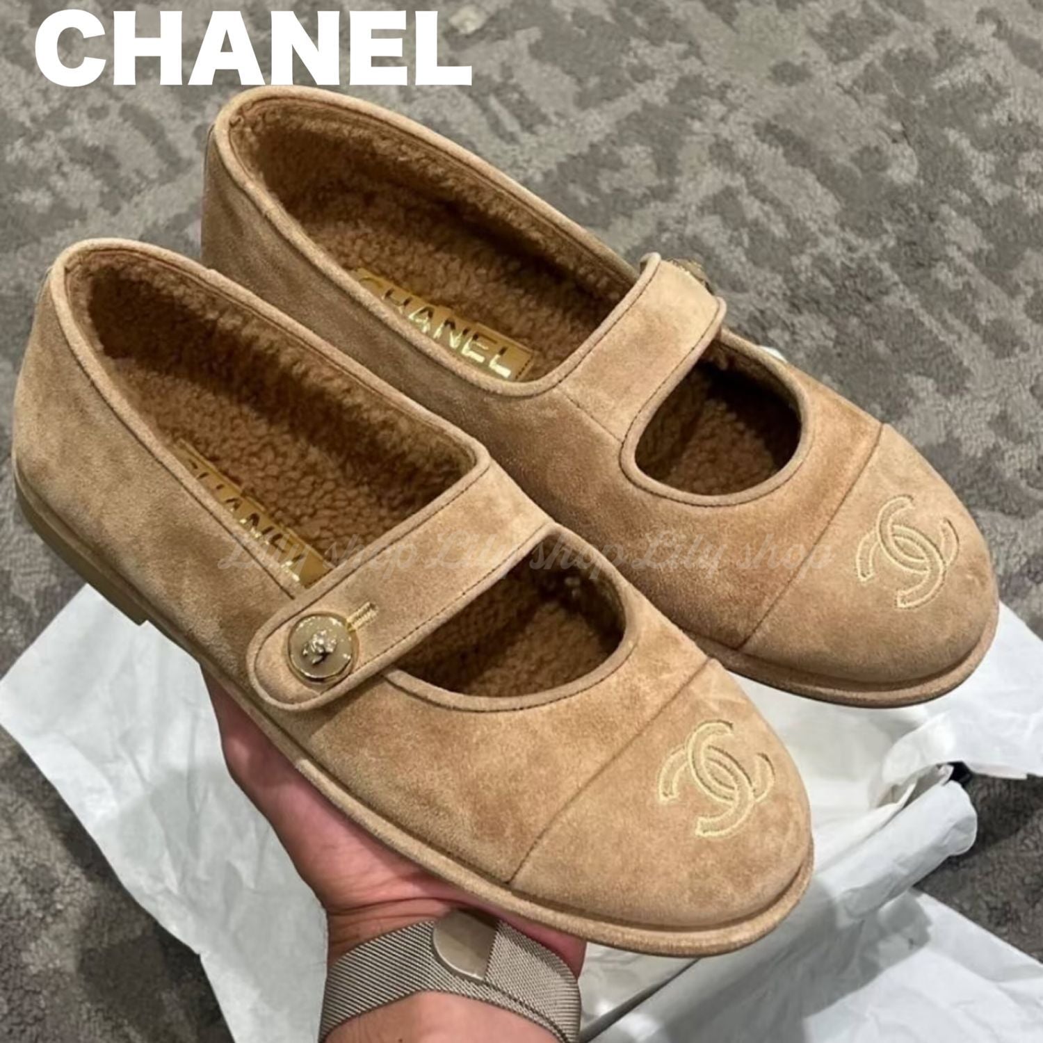CHANEL Mary Jane flats-Beige