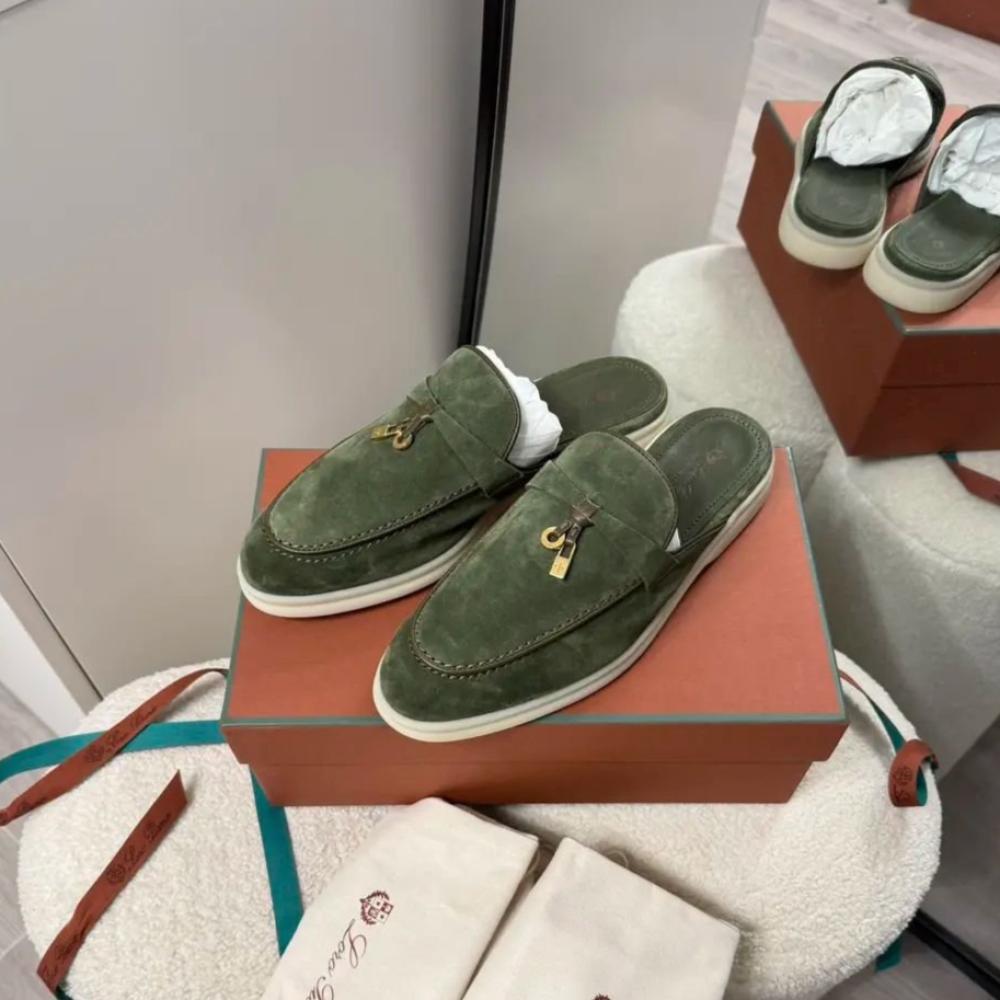 LORO PIANA Babouche charm Walk- Army Green