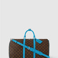 Louis Vuitton Keepall Bandoulière 50 – Monogram Macassar Canvas with Bright Blue