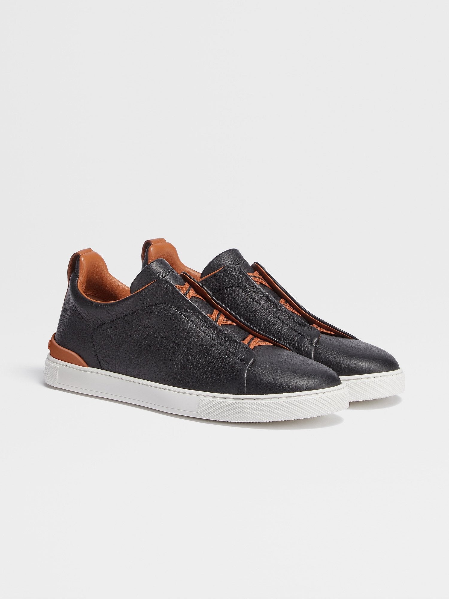 ZEGNA Men’s Triple Stitch Sneakers – Premium Black Luxury Shoes