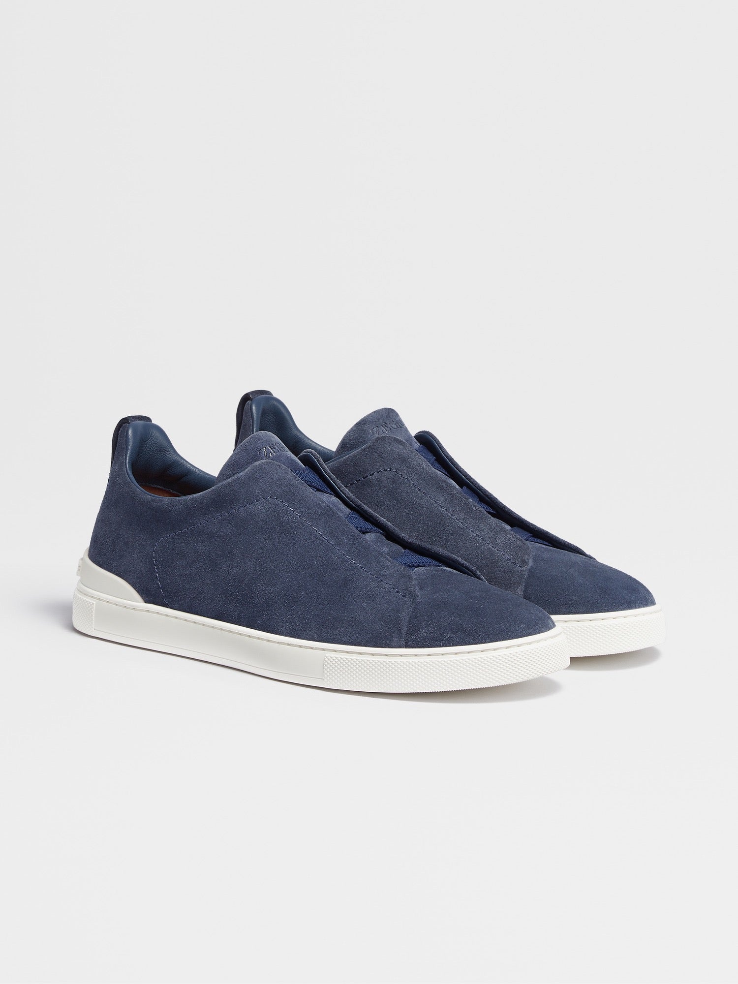ZEGNA Men’s Triple Stitch Sneakers – Blue Luxury Shoes
