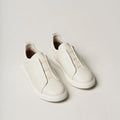 ZEGNA Men’s Triple Stitch Sneakers – White Leather Luxury Shoes