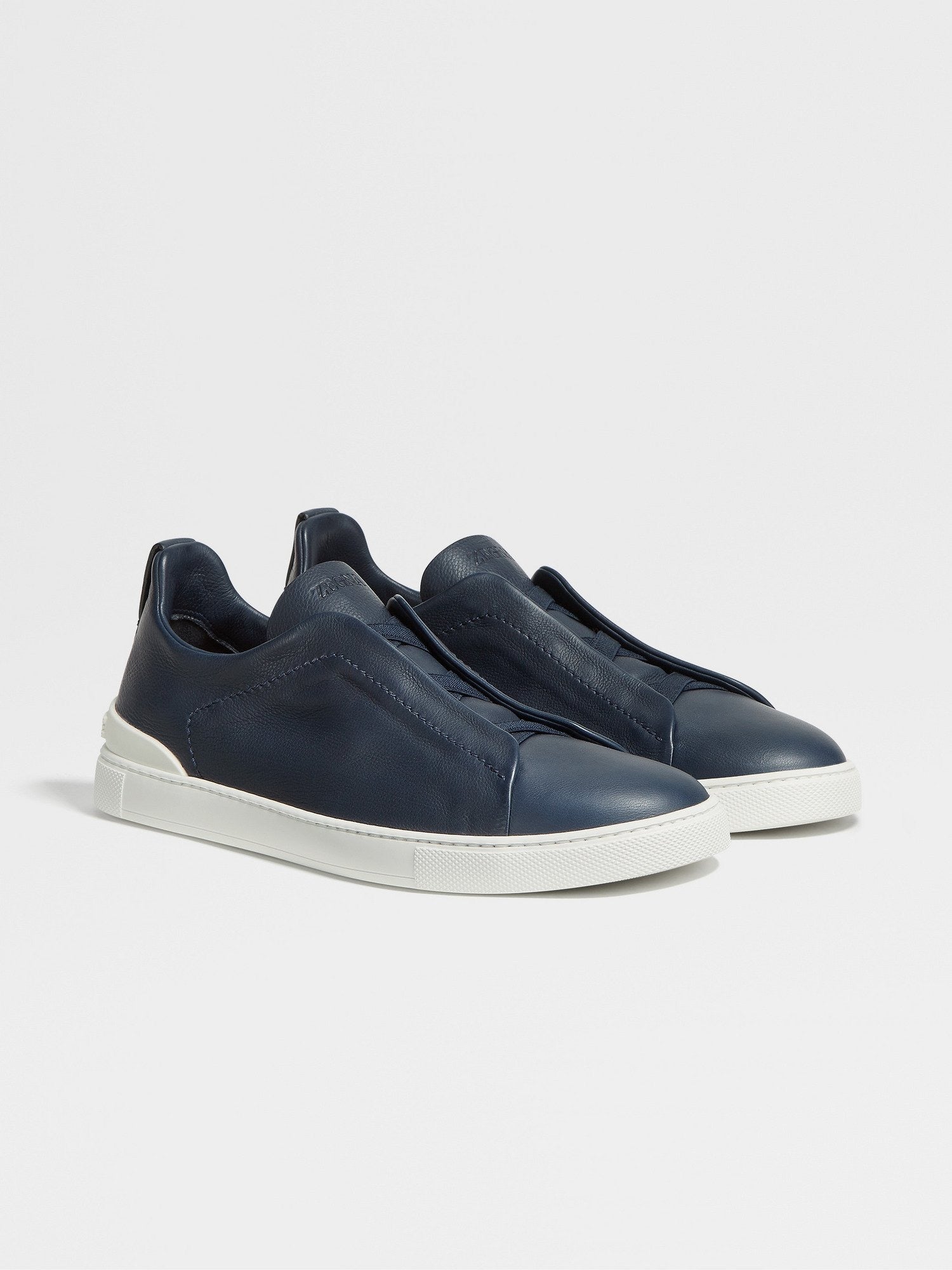 ZEGNA Men’s Triple Stitch Sneakers – Blue Luxury Shoes